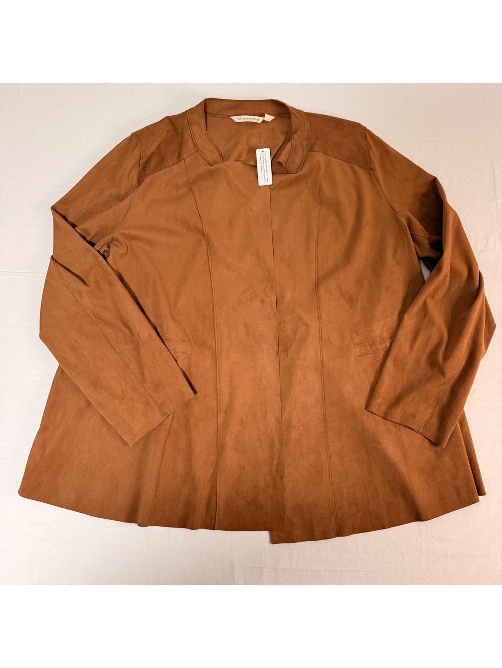 Soft Surroundings Brown Faux Suede Jacket XL